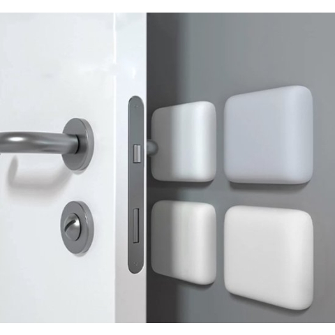 Repus - Siliconen Deurstopper - Deurbeschermer - Muurbescherming - Deurklink - Stoot rubber - Zelfklevend - Set van 2 - Wit