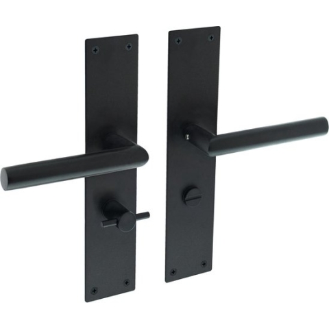 Intersteel Deurkruk Rhenen op schild met sluiting mat zwart