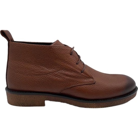 Herenschoenen- Nette Veterschoen- Mannen laarzen- Comfort schoenen 1035- Leather- Cognac- Maat 42