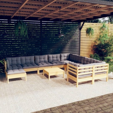 vidaXL-11-delige-Loungeset-met-grijze-kussens-grenenhout