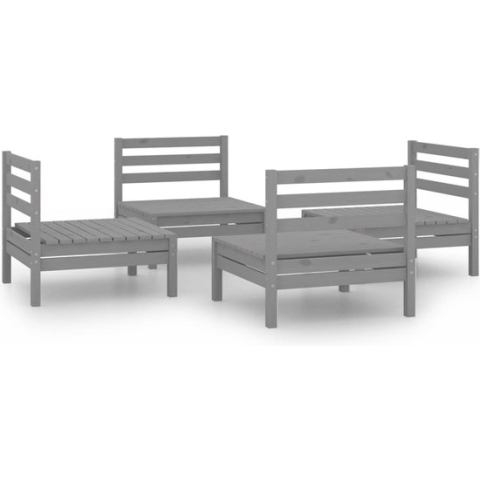 vidaXL-4-delige-Loungeset-massief-grenenhout-grijs