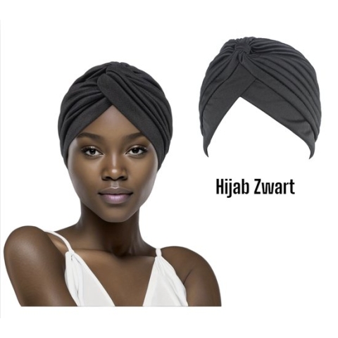Cabantis Hijab - Hoofddeksel - Islamitisch - Tulband - Chemo - Muts - Zwart