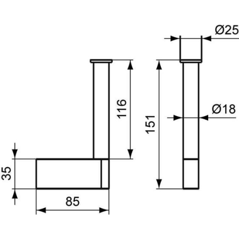 Ideal Standard Connect reserverolhouder incl. bevestigingsset chroom
