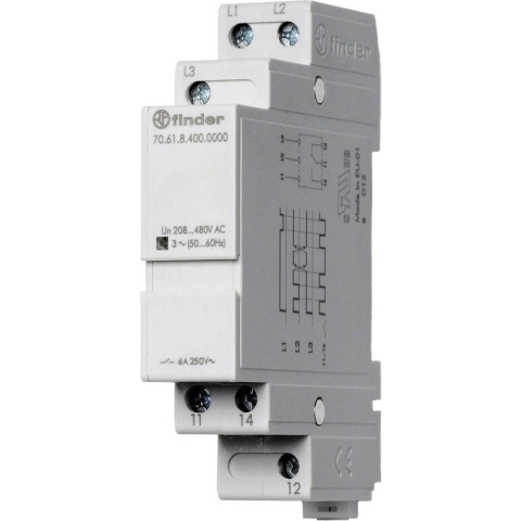 Finder 70.61.8.400.0000 Bewakingsrelais 208 - 480 V/AC 1x wisselcontact 1 stuk(s)