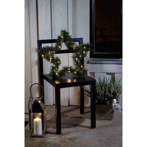 Konst Smide - Deurkrans Spar met Ledverlichting - Groen - LxB 45x45cm