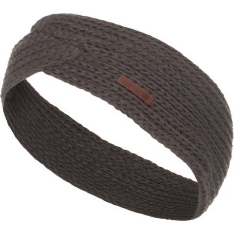 Knit Factory Joy Gebreide Dames Hoofdband - Haarhand - Taupe - One Size
