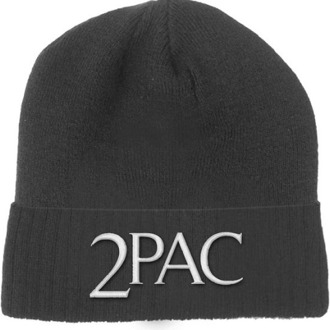 Tupac Beanie Muts Logo Zwart