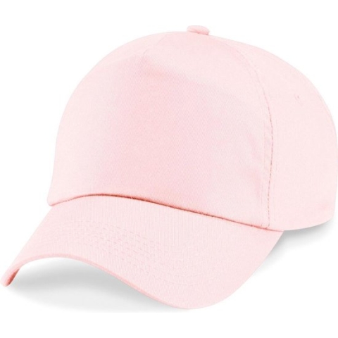 Beechfield Uniseks Effen Originele  Baseball Cap met 5 panelen (Pastel Roze)