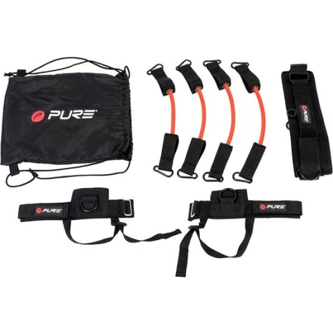 Pure2Improve Banden en riemen voor krachttraining - zwart,rood,wit