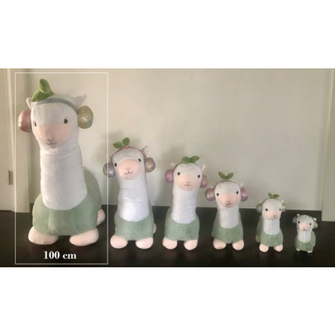 Alpaca knuffel - 100 cm - Groen - Pluche - Lama knuffel - 100cm Alpaca