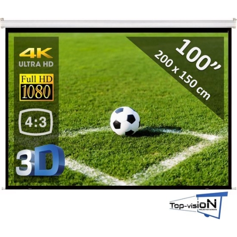 Manueel Projectiescherm (4:3) – Ø 100" - 254 cm // 203 x 153 cm - beamer scherm