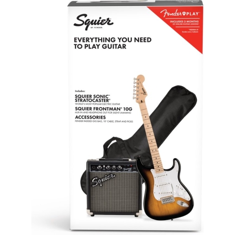 Squier Sonic Series Stratocaster Pack MN 2-Color Sunburst - Elektrische gitaar