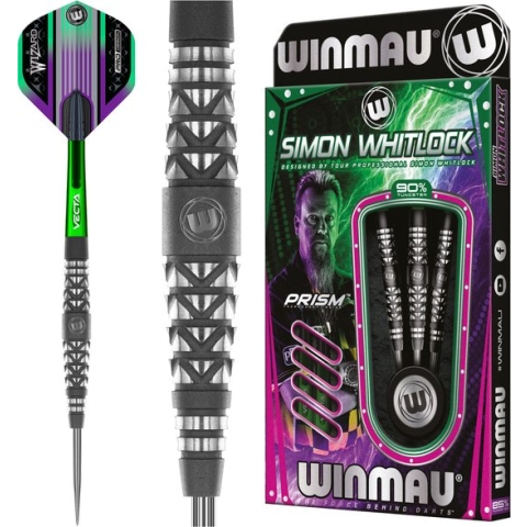 WINMAU - Simon Whitlock Shotblast: Steeltip Tungsten Dartpijlen Professioneel - 24g