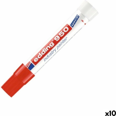 Viltstift edding 950 pasta rond 10mm rood - 10 stuks