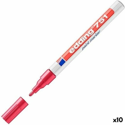 Viltstift edding 751 lakmarker rond rood 1-2mm - 10 stuks