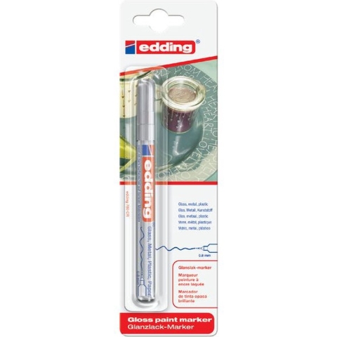 Viltstift edding 780 lakmarker rond zilver 0.8mm blister - 10 stuks