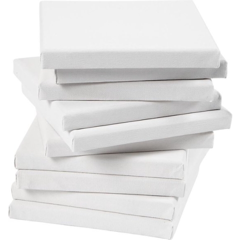 Gespannen canvas, afm 20x20 cm, 280 gr, 80 stuks - Schildersdoek