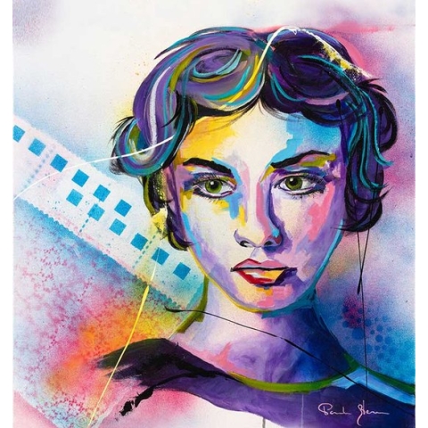 Woman in Purple - Paula Beune - Canvas - 100 x 100 cm
