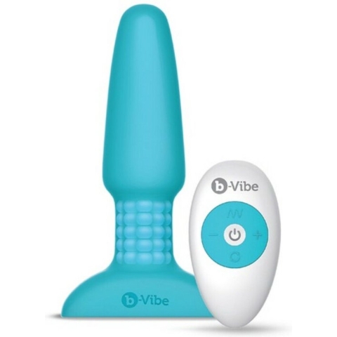 B Vibe Rimming Remote Control Buttplug - Blauw