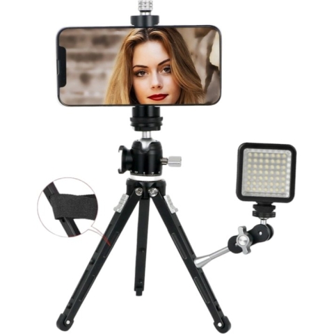 Professional Statief - Tripod - Desktop - Aluminium - DSLR - Statief - Fotografie - Mini statief -Smartphone houder - Smartphone Clip