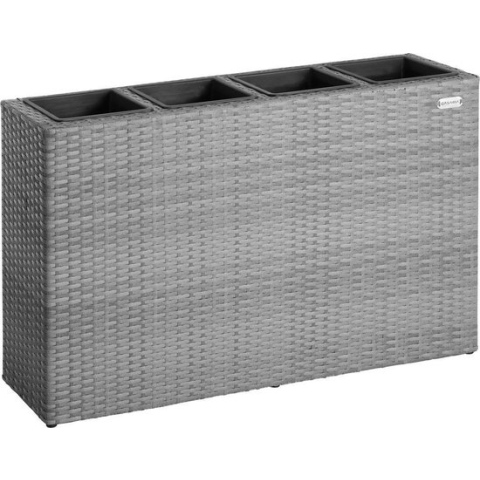 Casaria Polyratton Plantenbak - 95x27x60cm - Grijs