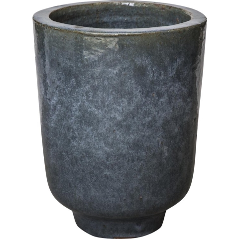 PTMD Jesse Ronde Bloempot - H60 x Ø50 cm - Keramiek - Donkergrijs