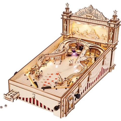Robotime ROKR 3D Pinball EG01 - Houten Bouwpakket - Miniatuur - Flipperkast