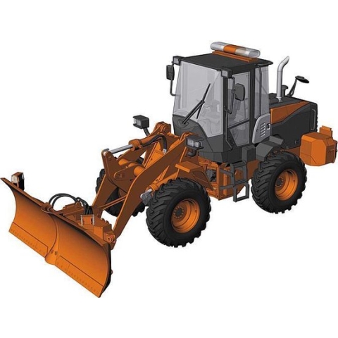 1:35 Hasegawa 66102 Hitachi Wheel Loader ZW100-6 Multiplow (Snowplow) Plastic Modelbouwpakket