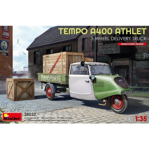 1:35 MiniArt 38032 Tempo A 400 Athlet 3-Wheel Delivery Truck Plastic Modelbouwpakket