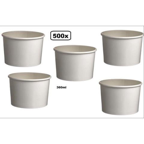 500x IJsbekers karton Wit 360ml