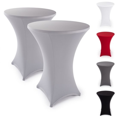 Blumtal Statafelrok - Stretch Cover - 80 - 85 cm - Zilvergrijs - Set van 5
