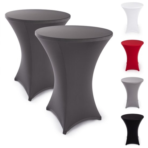 Blumtal Statafelrok - Stretch Cover - 60 - 65 cm - Antraciet - Set van 5
