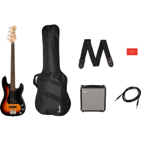 Squier Affinity Precision Bass, 3-Color Sunburst Starterpack - Elektrische basgitaar starterset - Sunburst