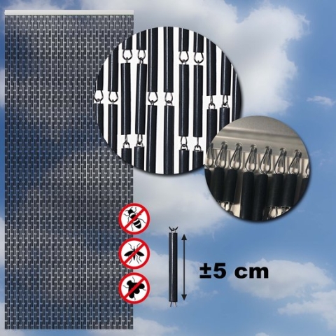 Wicotex-Vliegengordijn-deurgordijn- Tubes 100x232 cm zwart