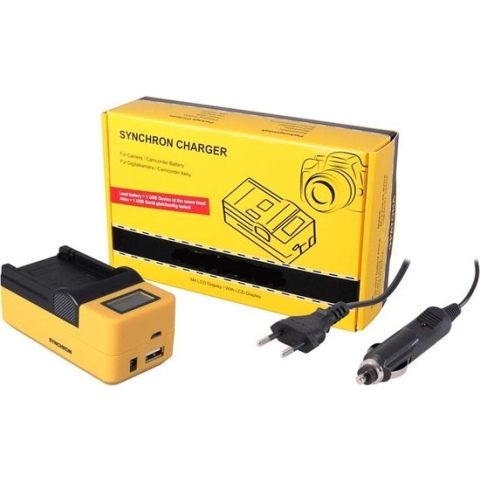 NB-6L en NB-6LH Cynchron lader met LCD en USB aansluiting