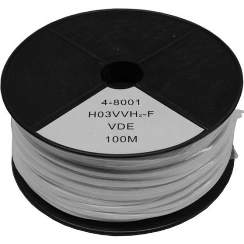 Benson Stroomkabel - Ovaal - 2 x 0.75 - 100 meter - Wit