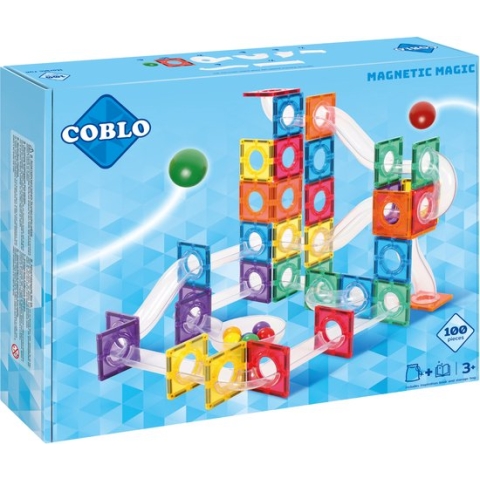 Coblo Classic Knikkerbaan 100 stuks - Magnetisch speelgoed - Constructiespeelgoed - STEM speelgoed - Sinterklaas Cadeau - Speelgoed 3 jaar