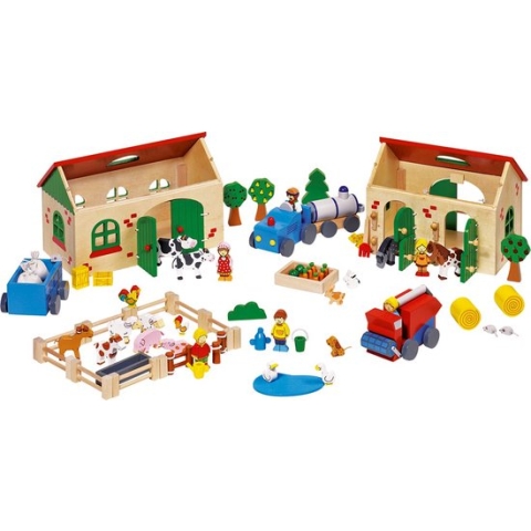 Goki Houten Poppenhuis:mijn Boerderij 71-delig