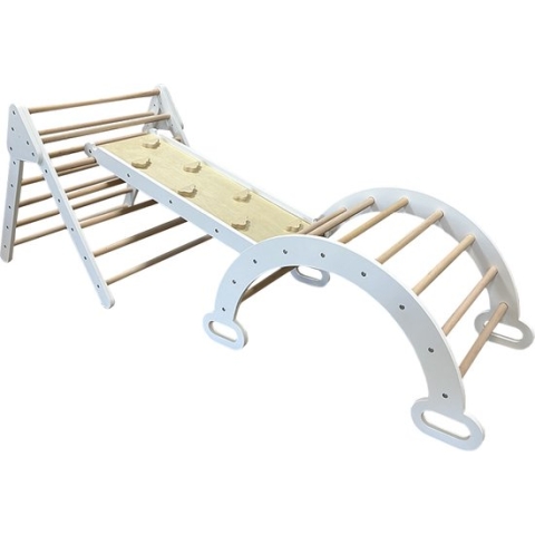 Houten Pikler klimset – Klimrek – Triclimb - Met glijbaan.
