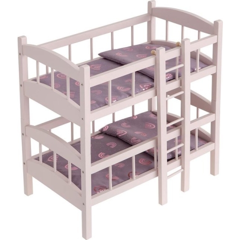 howa Poppen Stapelbed "Rainbow" hout met beddengoed 24402