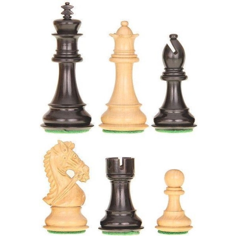 Schaakstukken Bruidspaard geëboniseerd (koning 95mm - maat 6)