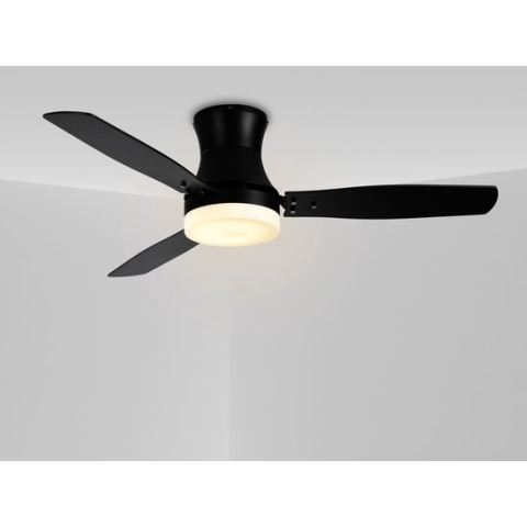 Industriële plafondventilator Lorre zwart met afstandsbediening incl. LED