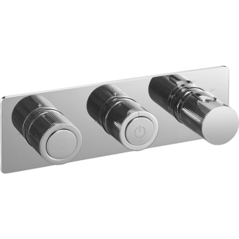Ben Engraved Line thermostaat afbouwdeel met omstelrichting Chroom