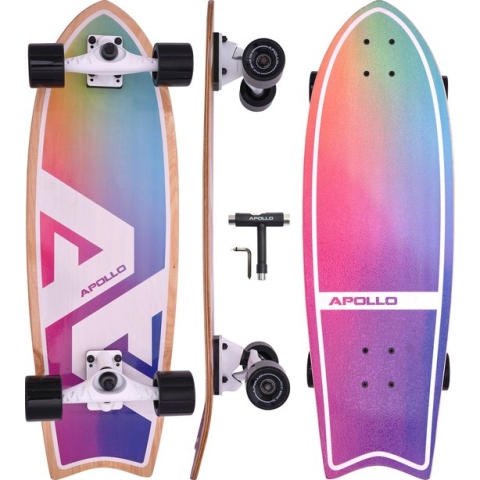 Apollo Mini Cruiser Longboard Surfskate Pro Rainbow
