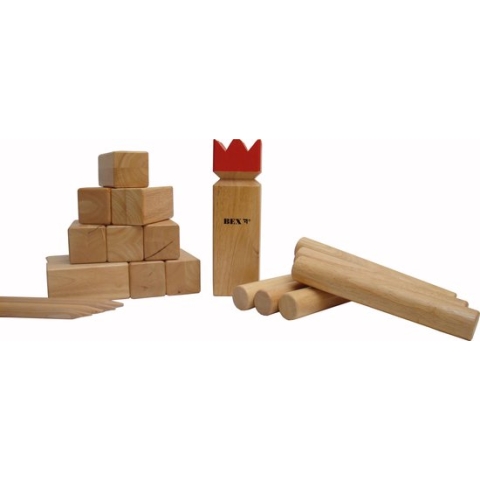 Bex Kubb Pro Rode Koning - Rubberhout