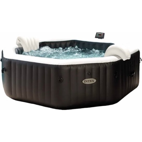 Intex - Jet & Bubble Deluxe - Opblaasbare spa- 201 x 71 cm - Zwart