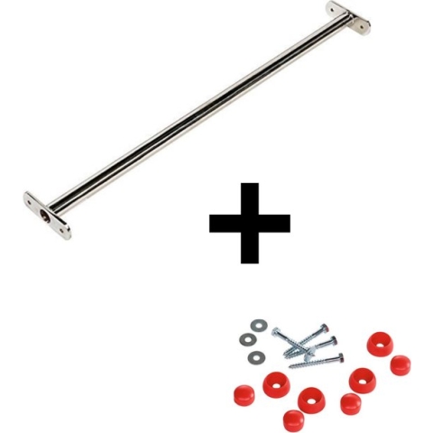 Duikelstang RVS 125 cm + bevestigingsmateriaal