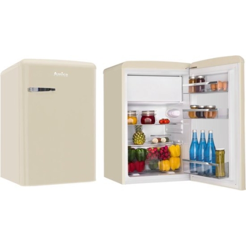 Amica Retro - Tafelmodel Koelkast met vriesvak *** AR1112C - Crèmekleur ( Beige )
