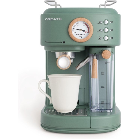 CREATE - CREATE - Espressomachine - 20bar halfautomatische - Met melkreservoir - Kleur Sage - THERA MATT PRO