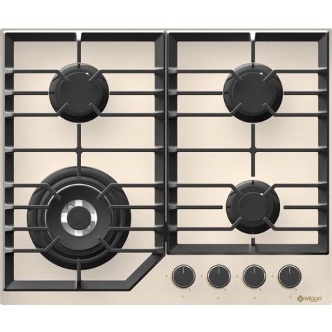 Wiggo WH-G634GL(C) Serie W Inbouw gaskookplaat met Wok 60cm